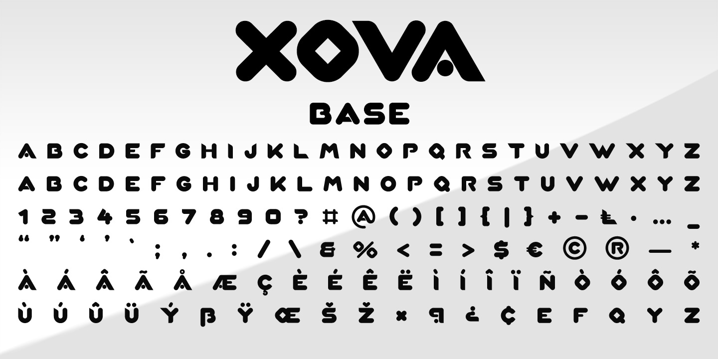 Пример шрифта Xova Layered #7